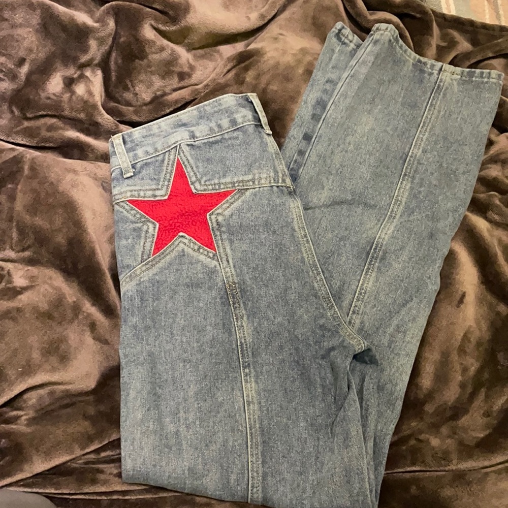 Jeans with red stars on the butt!